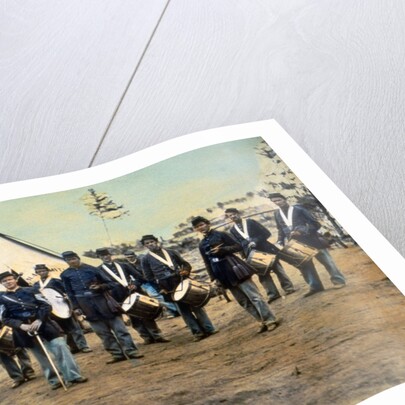 Civil War Soldiers Posing at Encampment by Anonymous