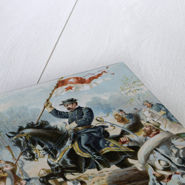 Illustration of Philip Henry Sheridan in Civil War Battle by Anonymous