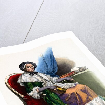 Hand-Tinted Engraving of Marie-Therese Rodet Geoffrin by Anonymous