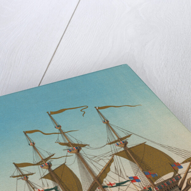 Large British Vessel on the Sea by Anonymous