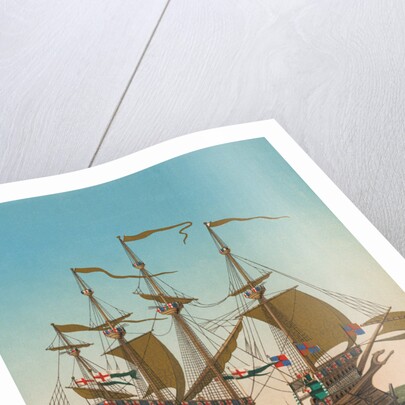Large British Vessel on the Sea by Anonymous