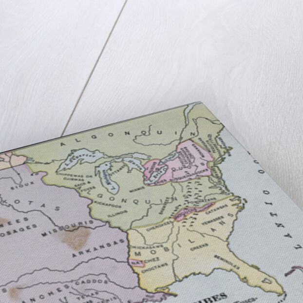 Map of America Showing Indian Tribes' Location by Anonymous
