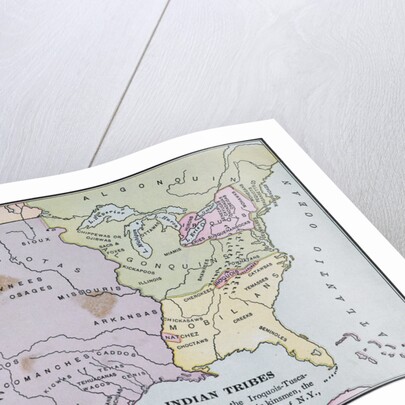 Map of America Showing Indian Tribes' Location by Anonymous