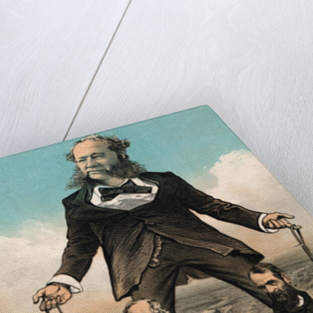 Depiction of Railroad Tycoons Pulling Strings to Train Activity by Anonymous