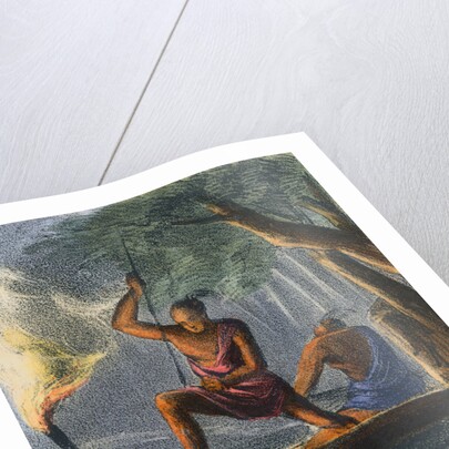 Indian Man Aiming Spear by Anonymous