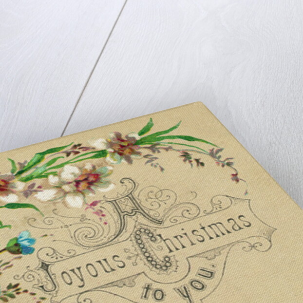 Christmas Card with Bouquet by Anonymous