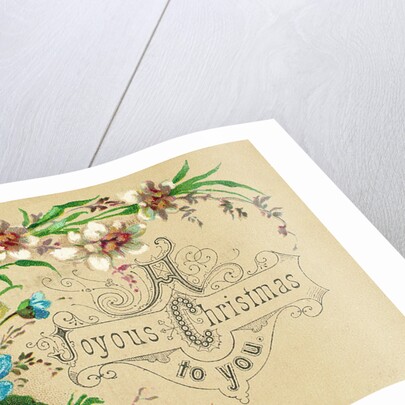 Christmas Card with Bouquet by Anonymous