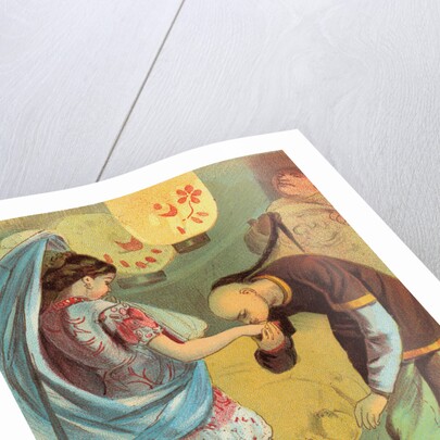 Aladdin Received the Princess Book Illustration by Anonymous