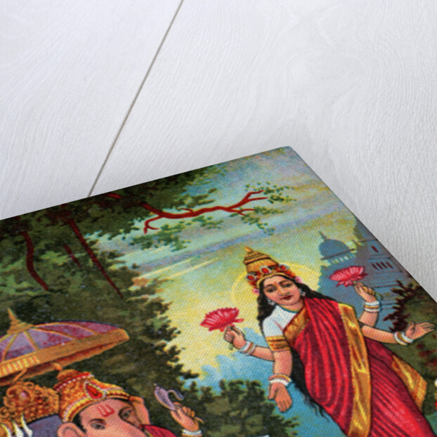 Hindu God Ganesha with Hindu Goddess Lakshmi by Anonymous