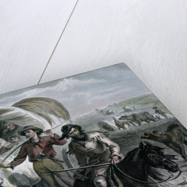 Engraving of Emigrants Crossing Plains by Anonymous