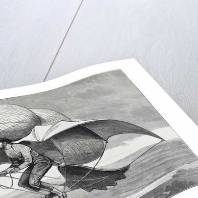 Illustration of Man Flying Type of Aircraft by Anonymous