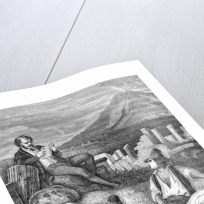 Engraving of First Archeological Dig at Pompeii by Anonymous