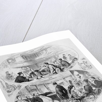 Woodcut Showing Three Types of Passengers on Ship by Anonymous