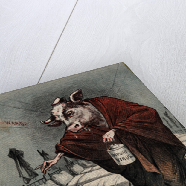 Cartoon of a Cow Vaccinating a Child by Anonymous