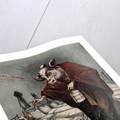 Cartoon of a Cow Vaccinating a Child by Anonymous