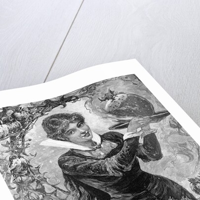 Woman Holding A Christmas Pudding by Anonymous