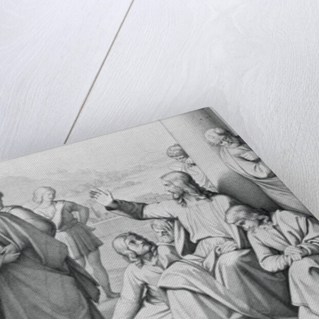 Engraving of Jesus with the Pharisees by Friedrich August Ludy