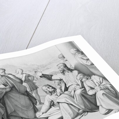 Engraving of Jesus with the Pharisees by Friedrich August Ludy