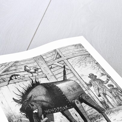 Illusional Depiction of Monopolizing Iron Horse Controlling Farmers by Anonymous