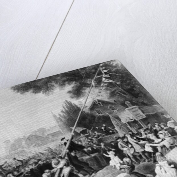 Spectators with Soldiers Raising the Liberty Pole by Anonymous