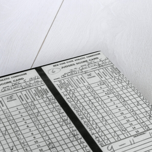 Scorecards from Boxing Match by Corbis