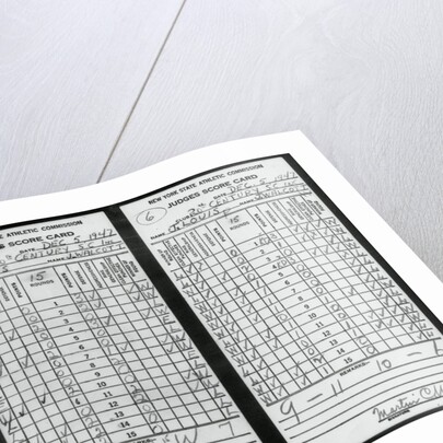 Scorecards from Boxing Match by Corbis