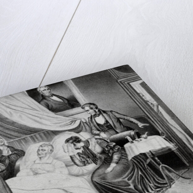 William H. Harrison on His Death Bed with Visitors by Anonymous