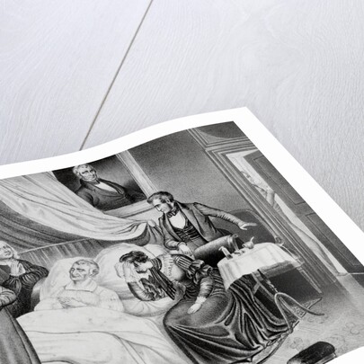 William H. Harrison on His Death Bed with Visitors by Anonymous