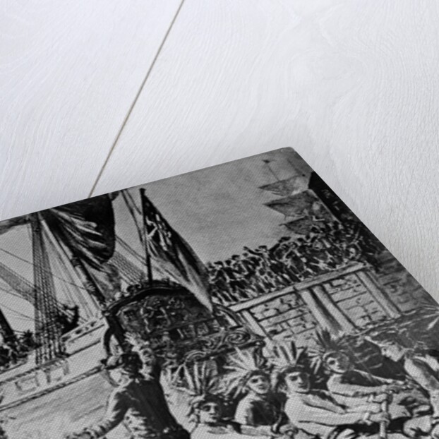 Drawing Depicting the Boston Tea Party by W.L. Greene