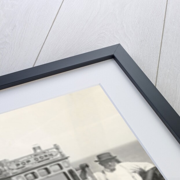 Portrait of Early Popcorn Vendor Next to His Automobile by Anonymous
