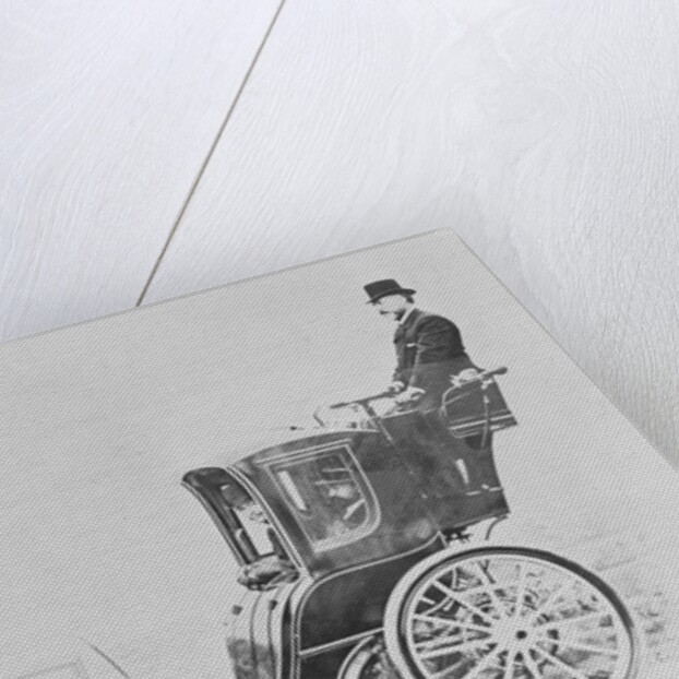 Man Atop Early French Cab by Anonymous