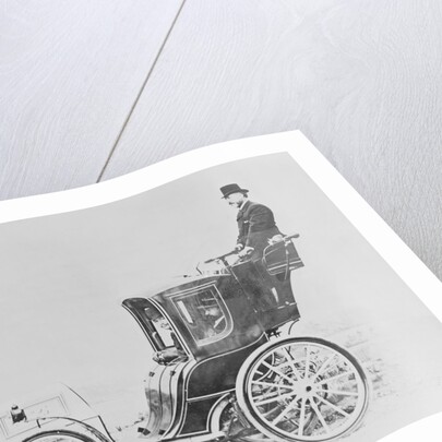 Man Atop Early French Cab by Anonymous