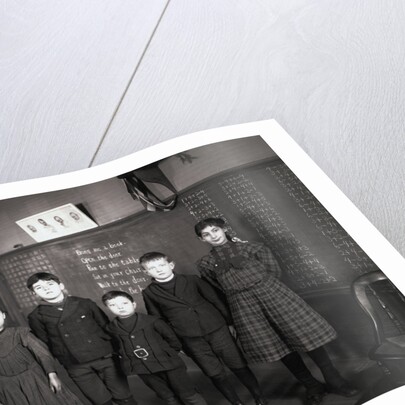 Children Posing in Classroom by Anonymous