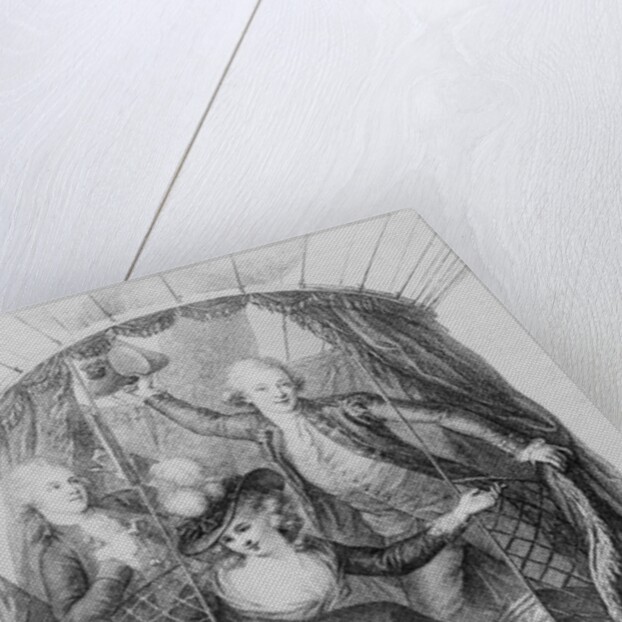 Vincent Lundari and Mrs LA Sage in a Hot Air Balloon in 1785 by Anonymous