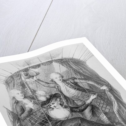 Vincent Lundari and Mrs LA Sage in a Hot Air Balloon in 1785 by Anonymous