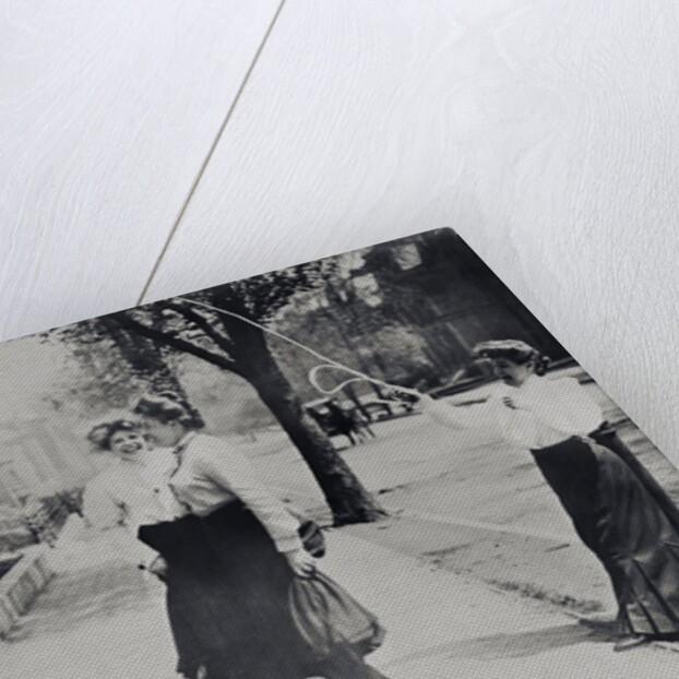 Adults with jumping rope in street, New York City, New York State, USA by Anonymous