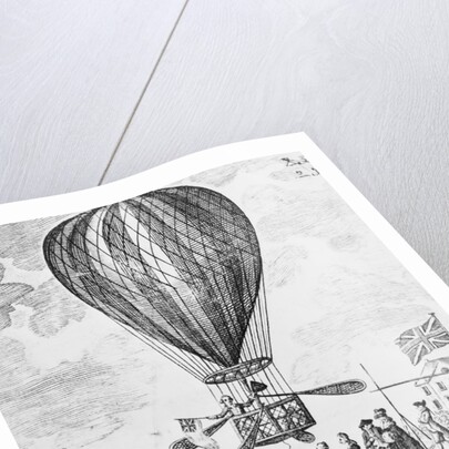 Crowd Watching Hot Air Balloon Ascending at Moorfields by Anonymous