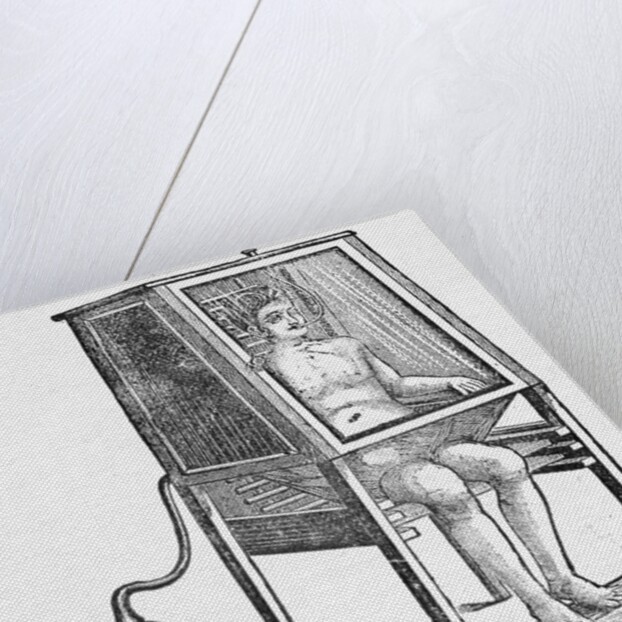 Drawing of Man Inside an Early Steam Bath by Anonymous