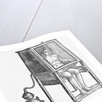 Drawing of Man Inside an Early Steam Bath by Anonymous