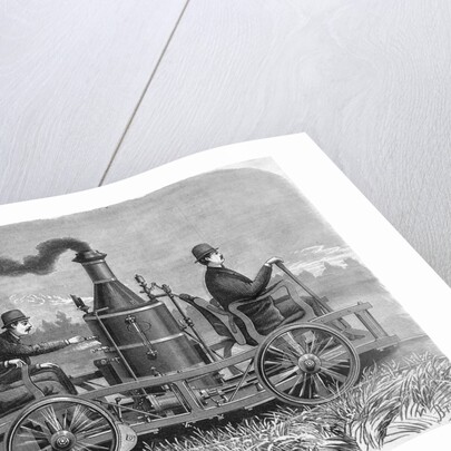 Men Operating Steam Hand Car by Anonymous