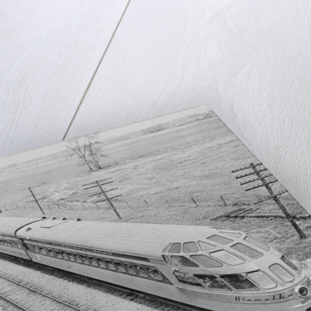 Streamlined Train Cars on Daytime Schedule by Anonymous