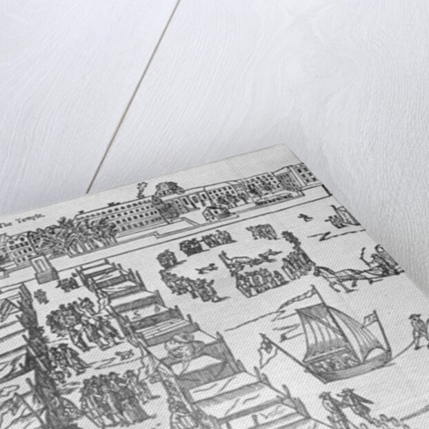 Frost Fair on the Frozen Thames Woodcut by Anonymous