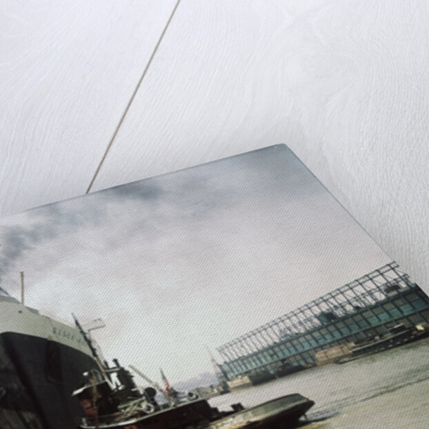 Queen Mary Leaving New York City Pier by Anonymous