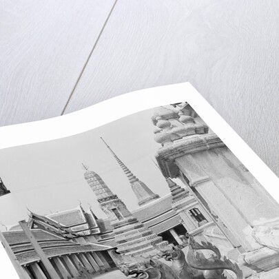 Statues and Bangkok Buildings by Anonymous