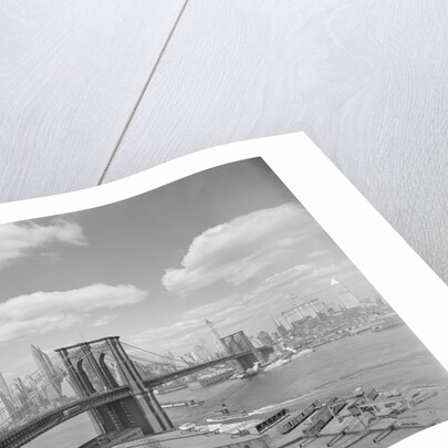 Brooklyn Bridge and City Skyline by Anonymous