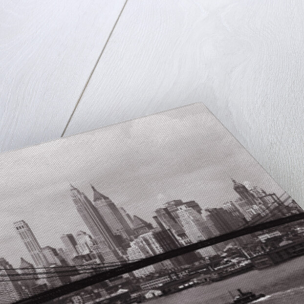 Lower Manhattan Skyline and Brooklyn Bridge by Anonymous