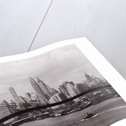 Lower Manhattan Skyline and Brooklyn Bridge by Anonymous