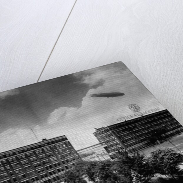 Airship over General Electric Building by Anonymous