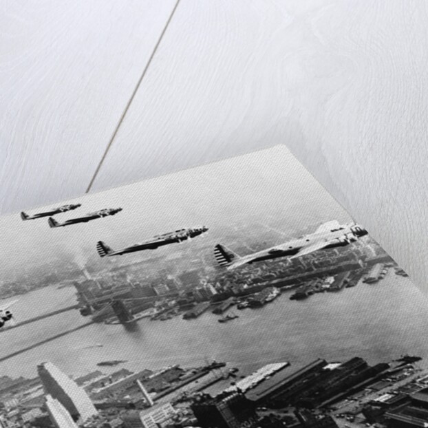 Bombers Flying in Formation over the Hudson River by Anonymous