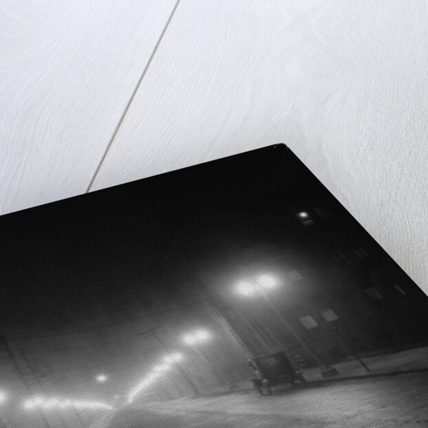 Lights Along a Foggy Street by Anonymous